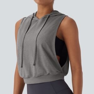 HALARA Gray Sleeveless Hoodie